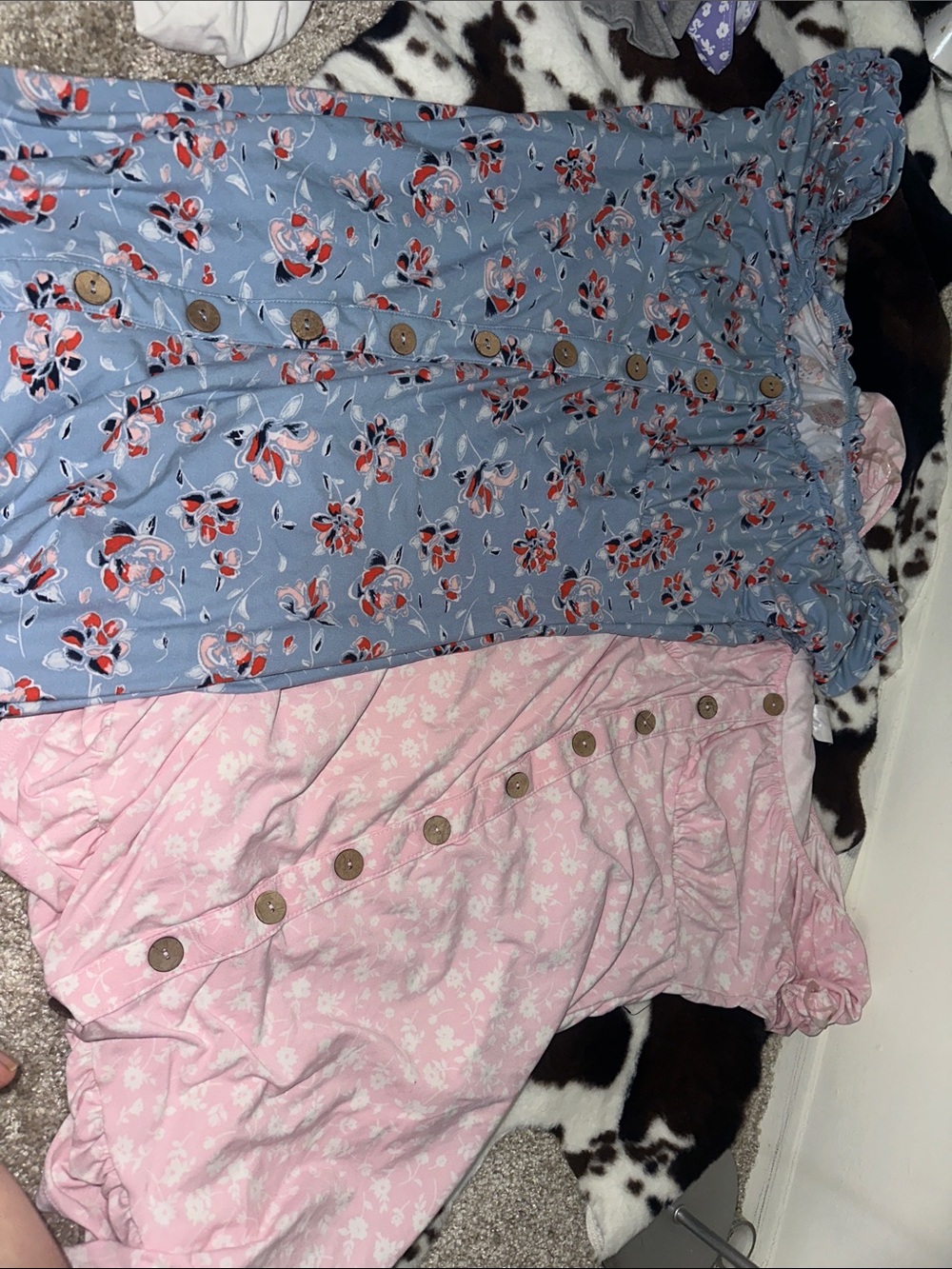 2 floral Button-Front Dres